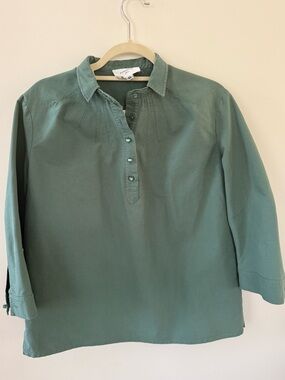 Pomander Place from Tuckernuck Green Half Button Popover Shirt Size Medium
